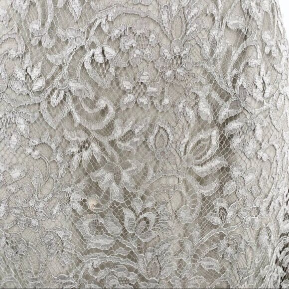 Ralph Lauren Silver Lace Midi Godet Trumpet Skirt - Picture 4 of 16